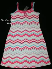 8 NWT PUMPKIN PATCH Pink Blue Striped Sundress Tank DRESS Girls