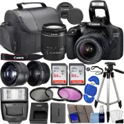 Canon EOS 2000D / Rebel T7 DSLR Camera W/Ef-S 18-55Mm F/3.5-5.6 Lens 3 Lens Kit: