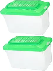 BCOATH 2pcs Portable Transparent Tortoise Tank Durable Reptile Terrarium for Goldfish Habitat Lid for Small Spaces and
