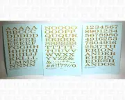 K4 G Scale Water Slide Decals Gold 1/2 Inch Extended Roman Letter Alphabet