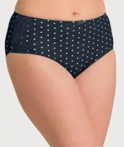 Ava & Audrey Jacqueline Printed Full Brief with Lace - Sapphire/Ivory (Size 20)