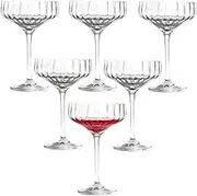 SICANAUO Crystal Cocktail Glass, 13 Oz Martini Glasses Set of 6, Unique Drinking Glasses, Premium Margarita, Champagne, Wine Vintage Glassware for Wine Cocktails Bar Parties and Gift Dessert