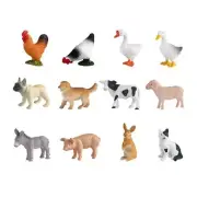 12 Pieces Farm Animals Playset Simulation Animal Figures Crafts Animal Toy
