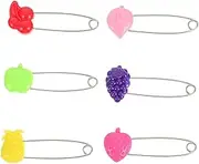 KALLORY 30Pcs Diaper Pins with Heads for Safe Cloth Nappy Fastening Assorted Patterns for Care Durable and Easy to Use Mothers