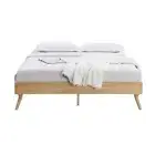 Natural Oak Ensemble Bed Frame Wooden Slat Double maple wood,oak,plywood Double