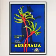 Galrie Vintage Western Australian Kangaroo Paws Travel Poster for Home Decor, Black Frame, A0 84 x 119cm (33 x 47inch)