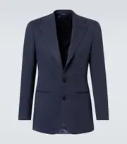 [Saman Amel] Saman Amel Linen single-breasted blazer AU 96 blue