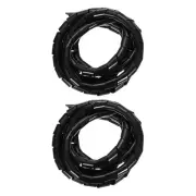 2pcs Spiral Cable Wrap, 6Ft - 7/8-Inch 2M- 22mm Spiral Wire Cord Cover, Black