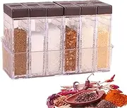 Salt and Pepper Shakers Set,6X Seasoning Jar | Clear Condiment Dispenser Set, Empty Bottle for Outdoor BBQ Picnic Camping