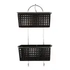 Home Expression 2-Tier Basket 64.5cm Shower Caddy w/ Hook Hanging Organiser Asst