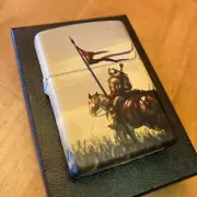 Zippo 03607 Medieval Knight Cavalry Flag Sword Horse 540 Lighter + FLINT PACK