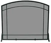 Fireplace Screens Single Panel Black Wrought Mission Screen - 33" H x 39" W Fireplace Screen Flat Fireplace Screens Decorative