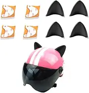 JNNJ Pack of 4 Motorcycle Helmet, Cat Ears Stickers, Cat Ears, Motorcycle Helmet, Decorative, Cute Helmet Accessories, Ears for Bicycle Helmet, Ski Helmet, Motorcycle Helmet (Black)