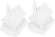 SEWACC 2PCS Unfinished House for Blank DIY Crafts Tree Hanging Ornaments Unpainted Models to Inspire Creativity and Projects