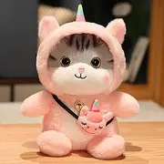 Cute Pet Cat Plush Figure Super Soft Cute Cat Turns into Rabbit Dinosaur Comfort Toy Children's Day's Day Gift