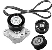 2722000270+1419+1019+6Pk2404 Engine Drive Belt Tensioner Assembly & 2 Idler Pulleys & Belt, Compatible for Benz M272 M273