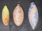 One Of A Kind Hand Crafted High Fire Crystalline Glaze Ornaments On Porcelain!