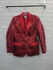 New Tipsy Elves Red Sequin All Over Blazer Size 42