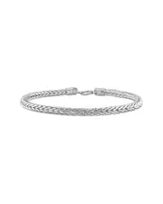 Italian Silver Foxtail Chain Bracelet