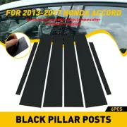 6X For 2013-2017 Accord Honda Black Pillar Posts Door Window Protector Trims Set (for: Honda)