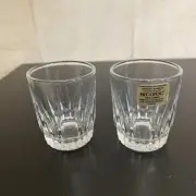 2 NWL Arcoroc Shot Glasses France Elegant Barware 1.5 Oz Veritcal Cut