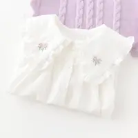 在飛比找ETMall東森購物網優惠-Elfairy法式娃娃領純棉白色襯衣