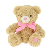 Keeleco Bramble w/ Pink Ribbon Soft Stuffed Animal Plush Kids Toy 18cm Brown 3+