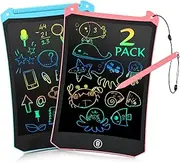 EooCoo Gifts for Girls Boys, 2 Pack Writing Tablet for Kids, 8.5 inch Toddler Travel Essentials, Drawing Board No Mess Colouring Book for Toddlers, Kids Toys in Car, Educational Learning Fidget Toys