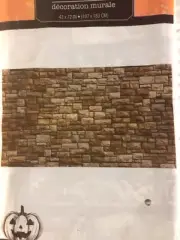 DUNGEON BRICK WALL Scene Setter Halloween party wall decoration backdrop brown