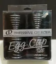 Set 4 Global Decor Professional Collection Spiral spring Egg Cup Chrome Plated