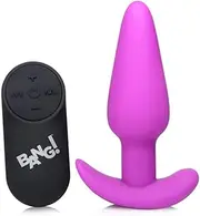 Bang Bang Remote Control 21X Vibrating Silicone Butt Plug - Purple