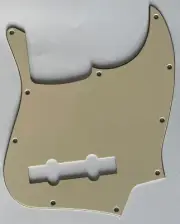 For Fit Jazz Bass Guitar 5 String JB Style Guitar Pickguard 3 Ply Vintage Yellow