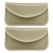 2Pcs Faraday Bags, 6.5" Signal Blocking Pouch Wallet for Car Keys, Khaki