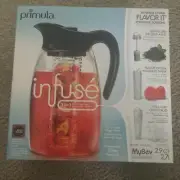 Primula Tritan Infusion 1 Gallon Clear Tea Fruit Pitcher Black Top New