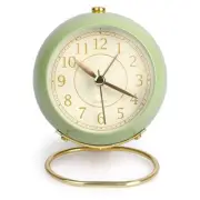 2X(Silent Alarm Clock Bedside Small Table Clock Non Ticking Analogue Retro8129