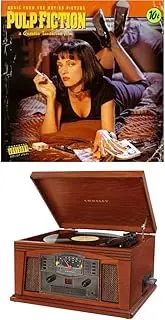 Crosley Lancaster Entertainment Center Turntable with Bluetooth (Paprika) and Pulp Fiction O.S.T. - Pulp Fiction [Bundle]