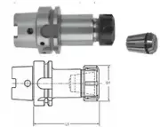 HSK 63A ER 32 x 4.00" 25K RPM@ G2.5 CNC Collet Chuck + 6 Pcs. ER 32 Collets
