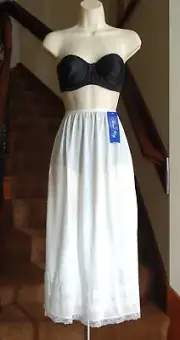 Nancy King Antron III 100% Nylon Adjustable Cut-Ups White Half Slip Size Medium