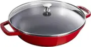 STAUB Cast Iron, Wok, Cherry, 30 cm