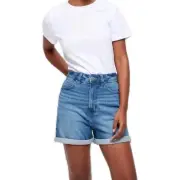 Dannii Minogue Denim Blue Shorts, Size 4P Petites Cuffed Hemline