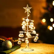 10'' Silver Crystal Spiral Christmas Tree Lamp with Star