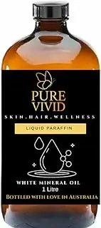 Pure Vivid 1L White Mineral Oil – Pure Unscented Liquid Paraffin | Premium Cosmetic Grade Carrier Oil
