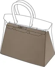 DGAZ Purse Pillow Shaper Insert,Luxury Handbag Tote Shapers, Memory Foam- Fits Birkin 20/25/30/35/40/45/50 Bag(Etoupe grey,BK45)