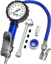 GERCHWAY Tire Inflator with Pressure Gauge and Longer Hose - Most Accurate, Heavy Duty Air Chuck with Gauge for Air Compressor Tire Inflator Attachment - 100PSI