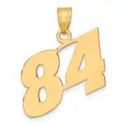 14k Yellow Gold Polished Block Number 84 Pendant