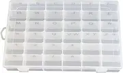 Plastic Organizer Container Box Storage Case With Adjustable Dividers - 36 Compartments for Letter Board Letters With Pre-Applied Stickers and Labels