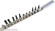 13pc CRAFTSMAN 1/4" DRIVE HEX ALLEN E TORX BIT SOCKET SET W/USA SOCKET RAIL