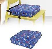 Toddler Booster Seat Non Slip Booster Seat with 2 Elastic Safety Belt Cute Cartoon Booster Seat Cushion Washable Thick Removable Table Booster Seat Kids Booster Cushion for Baby Child Kids (Car)