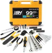 Gift Idea 99PC Hand Tool Set with Sockets Bits Screwdrivers Pliers in Carry Case
