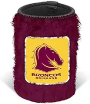 Brisbane Broncos NRL Rugby League Fluffy Can Cooler Stubby Holder
